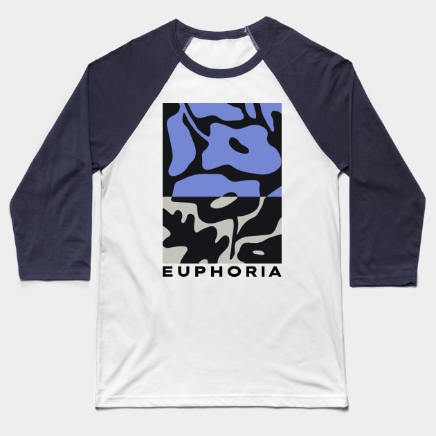 Euphoria Blue Flower Graphic Baseball T-Shirt by SallySunday